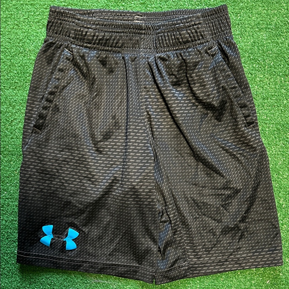 Kids Under Armour Black and Blue Athletic Shorts